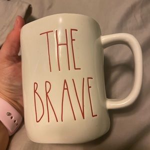 Rae Dunn The Brave mug double sided mug with flag on the back